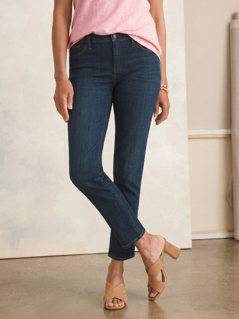 NWT Chico's So Slimming Girlfriend Slim Ankle Jeans Rainier Indigo 6 #A4235